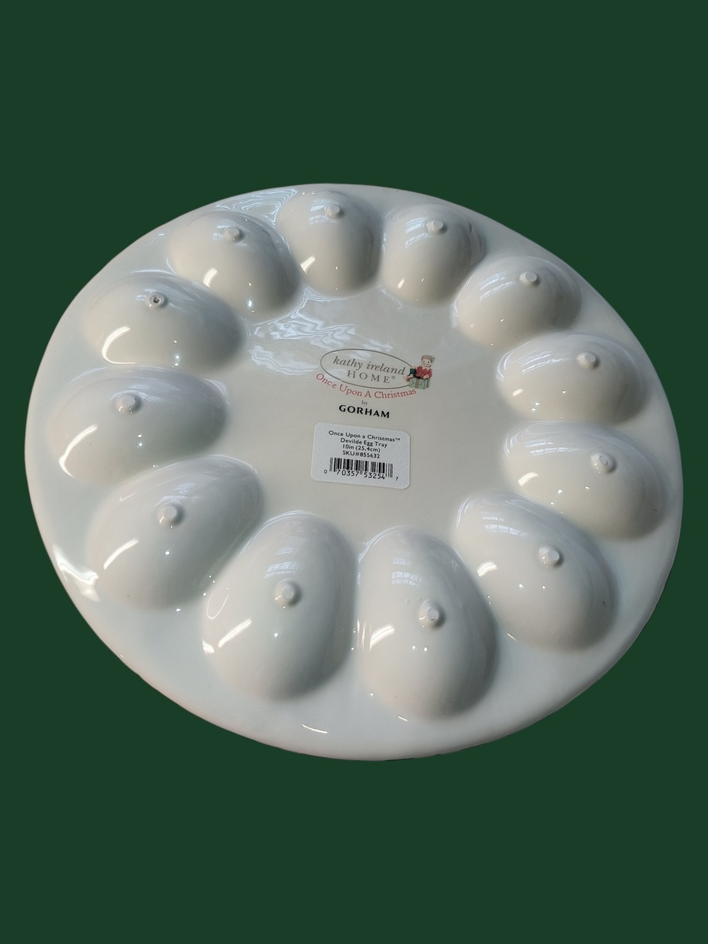 Kathy Ireland Home "Once Upon a Christmas" by Gorham Santa Ceramic  Egg Platter - Picture 4 of 12